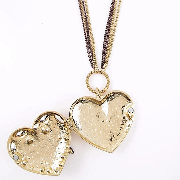 Vintage! BETSEY JOHNSON Hollywood Glam Leopard Firefly Pill Locket Necklace. - Picture 6 of 8